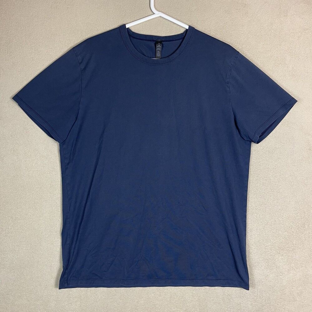 Lululemon Shirt Mens Extra Large Blue Short Sleeve Casual T-Shirt Adult